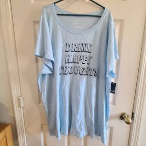 torrid Light Blue Graphic Tee with Positive Slogan